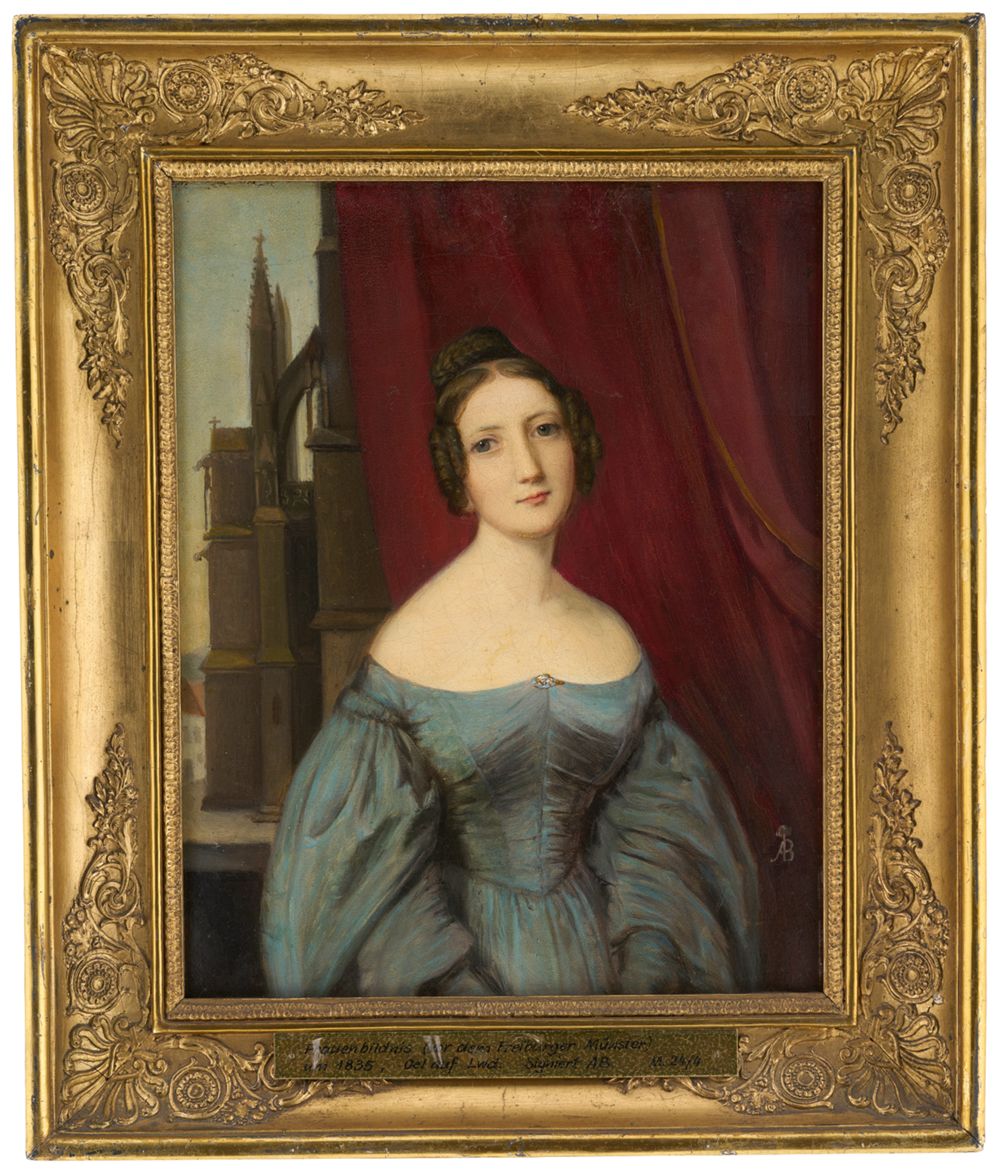 Maria Magdalena von Kachthaler vor dem Freiburger Münster