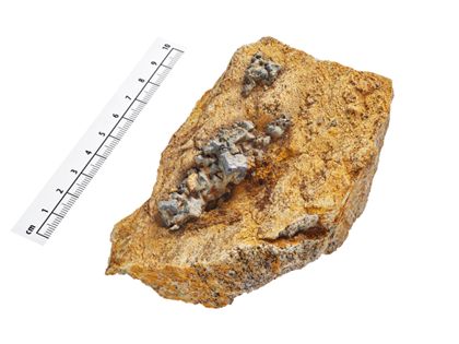 Mineral Galena undergoing transformation into cerussite