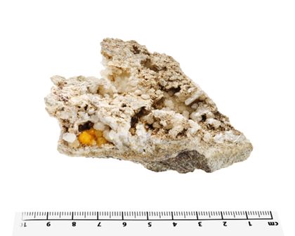 Mineral Desmin with calcite