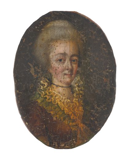 Portrait-miniature Three-quarter Length Portrait of a Gentlewoman